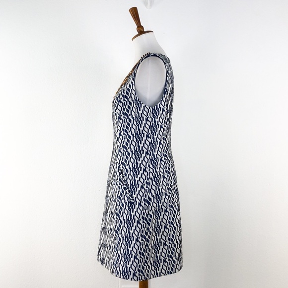 Anthro Moulinette Soeurs Blue Navy Bead Neck Dress - Picture 3 of 8